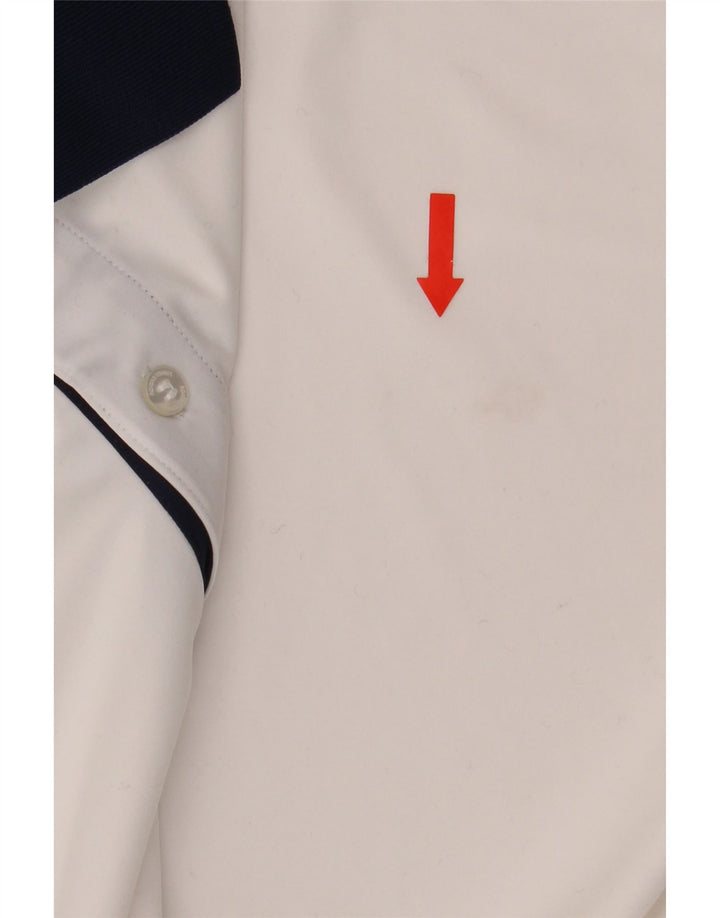 Adidas Mens Polo Shirt XL White Colourblock Polyester