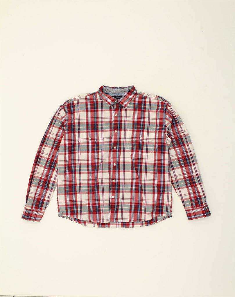 TOMMY HILFIGER Mens Vintage Fit Shirt XL Red Check Cotton | Vintage Tommy Hilfiger | Thrift | Second-Hand Tommy Hilfiger | Used Clothing | Messina Hembry 