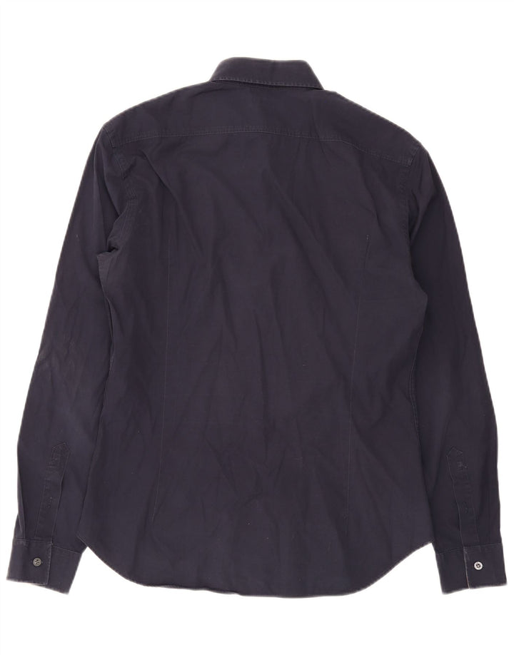Burberry Mens BRIT Shirt Large Navy Blue Cotton