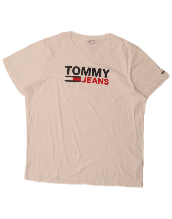 Tommy Hilfiger Mens Graphic T-Shirt Top 2XL White Cotton