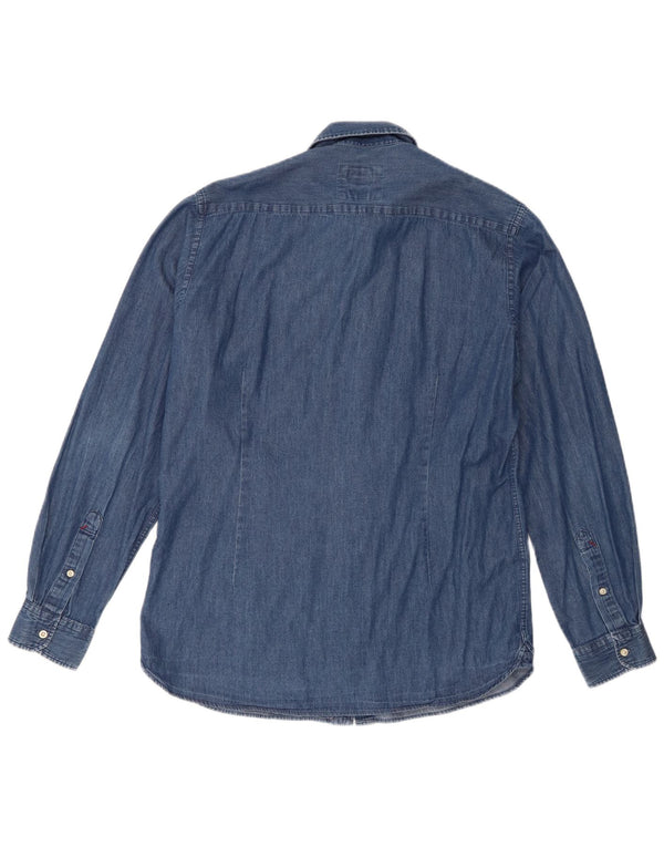 U.S. Polo Assn. Mens Slim Fit Denim Shirt Large Blue