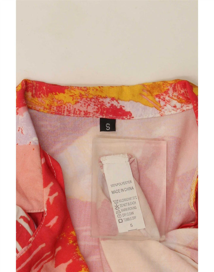 Vintage Womens Abstract Pattern Shirt Blouse UK 10 Small Multicoloured