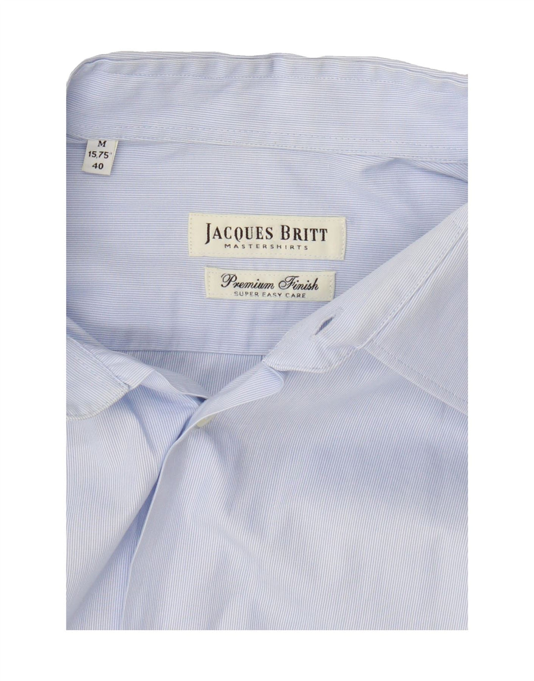 JACQUES BRITT Mens Shirt Size 15 40 Medium Blue Pinstripe Cotton Vintage Jacques Britt and Second-Hand Jacques Britt from Messina Hembry 