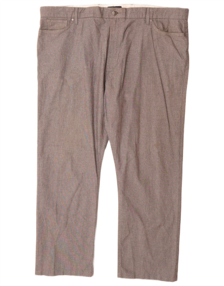Marks & Spencer Mens Blue Harbour Straight Casual Trousers W44 L31 Grey