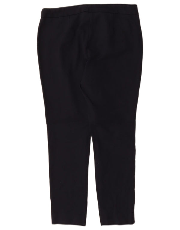 Marks & Spencer Womens Cropped Trousers UK 12 Medium W30 L25 Navy Blue