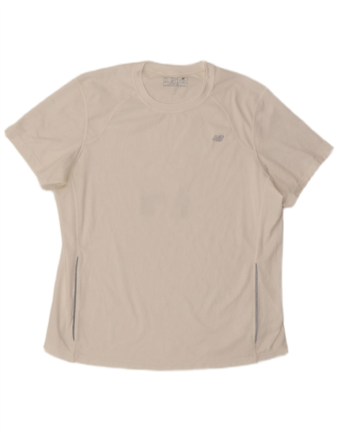 New Balance Mens T-Shirt Top XL White Colourblock Polyester