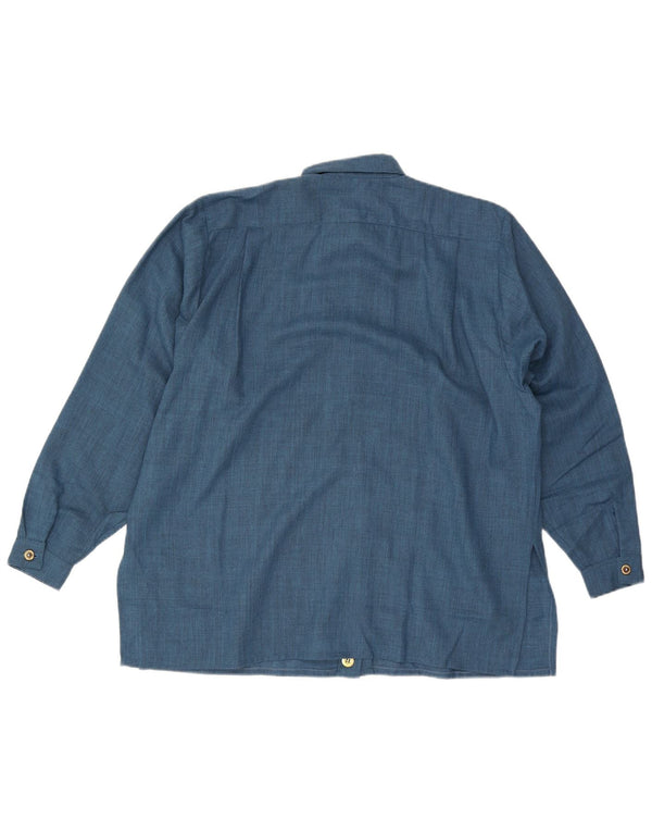 Cinzia Rocca Womens Oversized Shirt IT 44 Medium Blue Wool