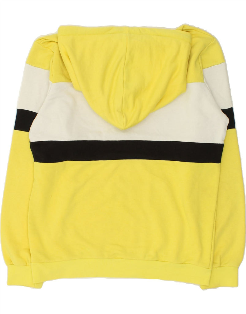 FILA Mens Graphic Hoodie Jumper Medium Yellow Striped Cotton | Vintage Fila | Thrift | Second-Hand Fila | Used Clothing | Messina Hembry 