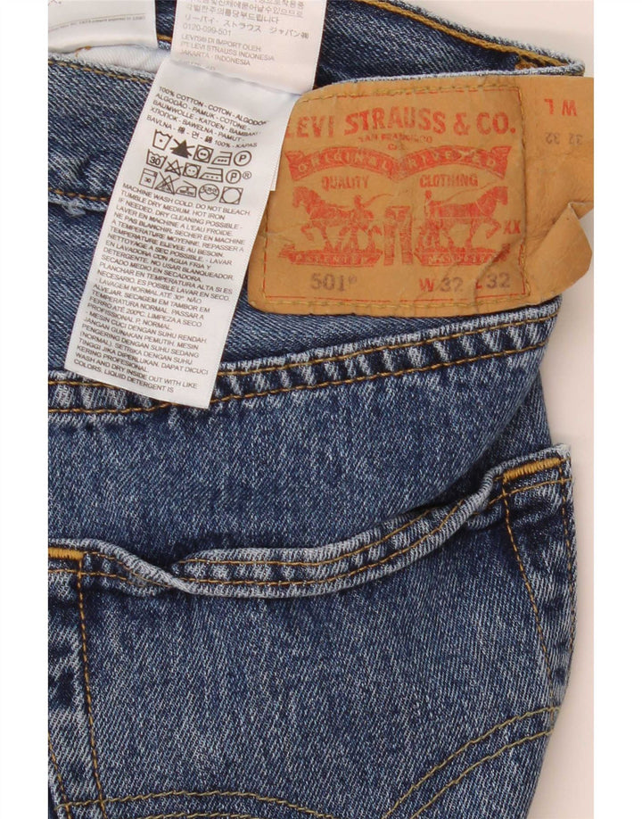 Levi's Mens 501 Straight Jeans W32 L32 Blue Cotton