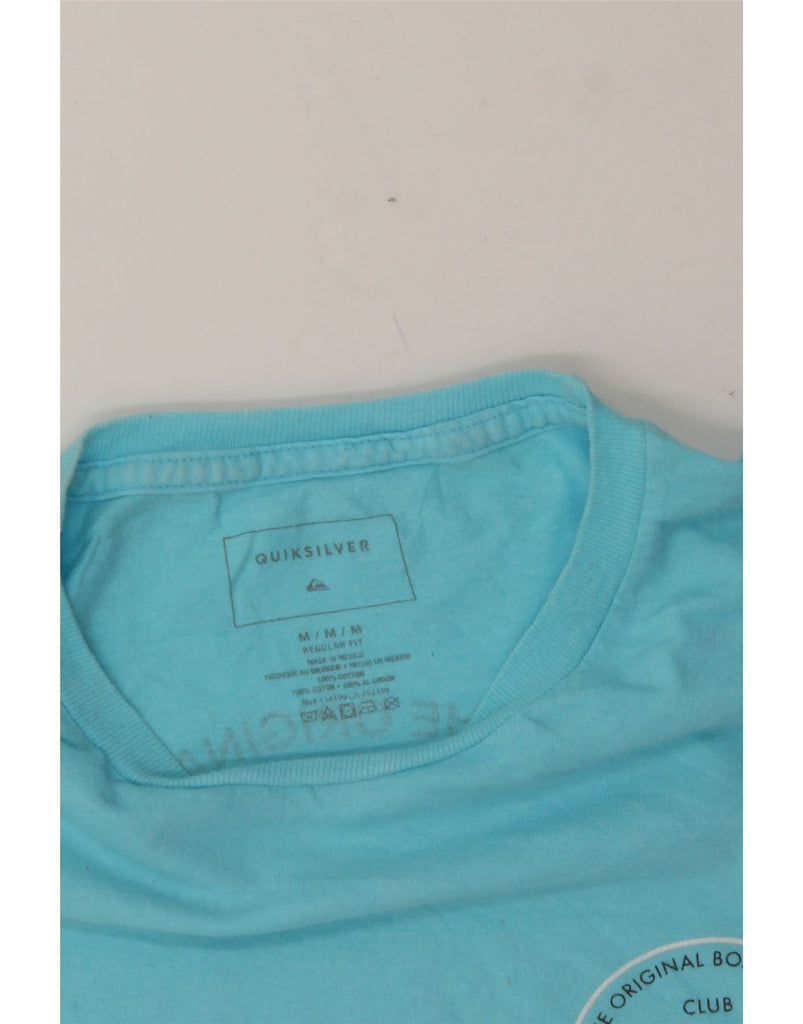 QUIKSILVER Mens Regular Fit Graphic T-Shirt Top Medium Blue Cotton Vintage Quiksilver and Second-Hand Quiksilver from Messina Hembry 