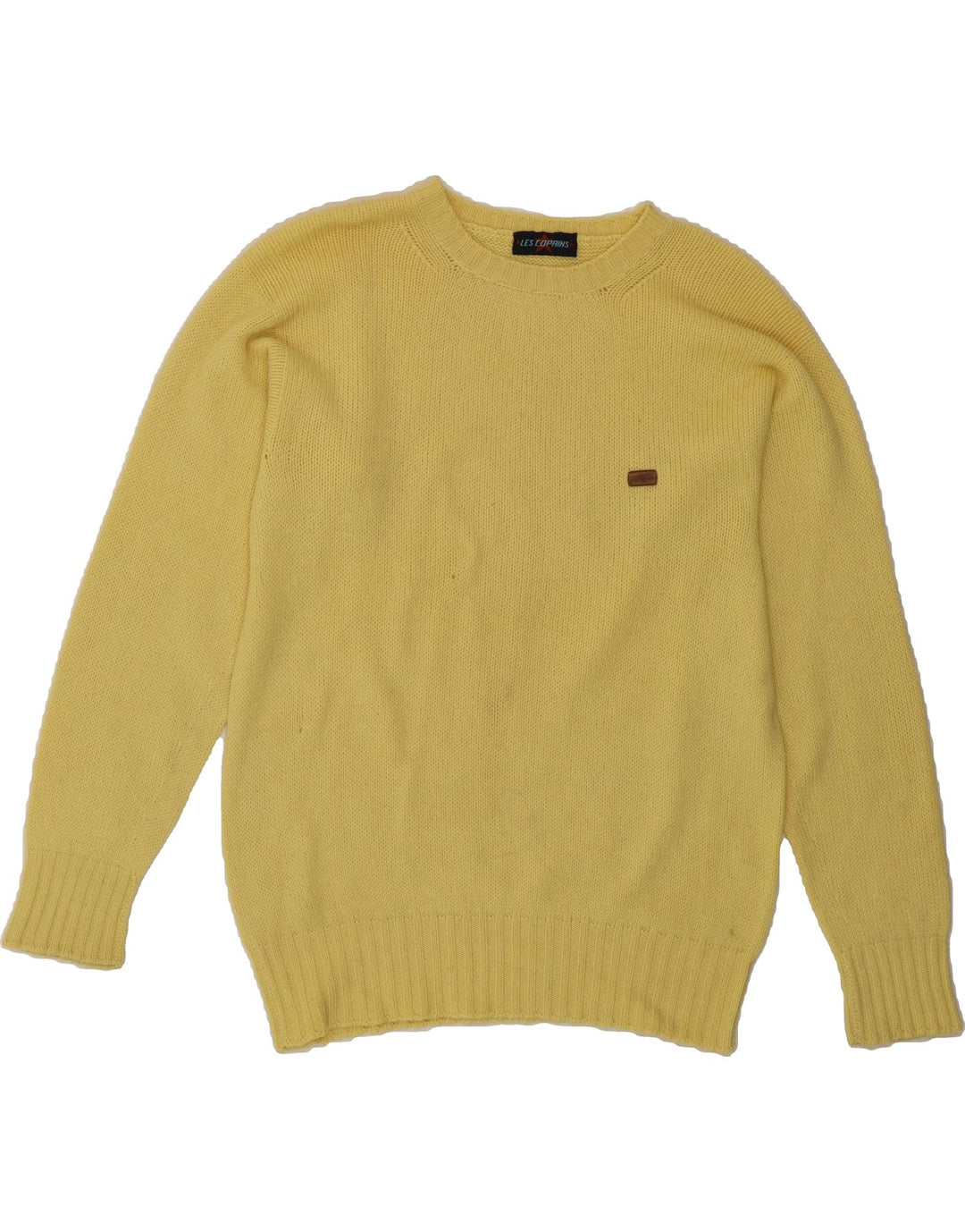 LES COPAINS Womens Crew Neck Jumper Sweater UK 16 Large Yellow Vintage Les Copains and Second-Hand Les Copains from Messina Hembry 