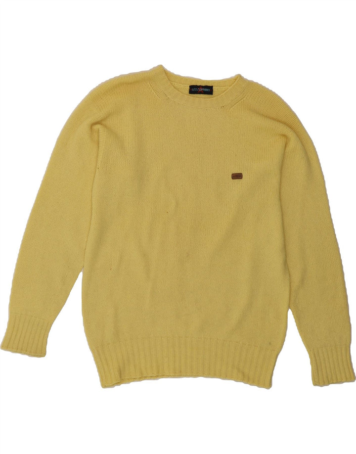 LES COPAINS Womens Crew Neck Jumper Sweater UK 16 Large Yellow Vintage Les Copains and Second-Hand Les Copains from Messina Hembry 