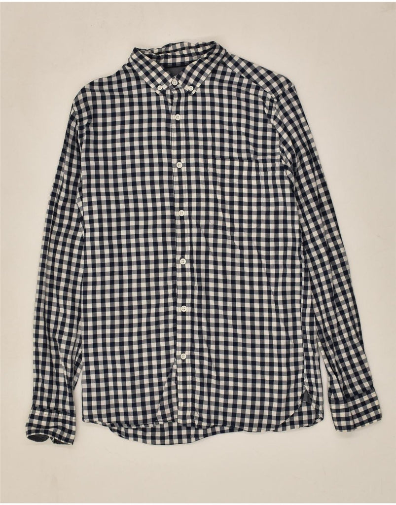 JACK & JONES Mens Shirt Small Navy Blue Gingham Cotton | Vintage Jack & Jones | Thrift | Second-Hand Jack & Jones | Used Clothing | Messina Hembry 