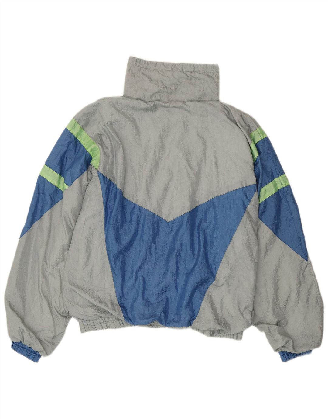 Vintage Mens Full Tracksuit Large  Grey Colourblock Nylon