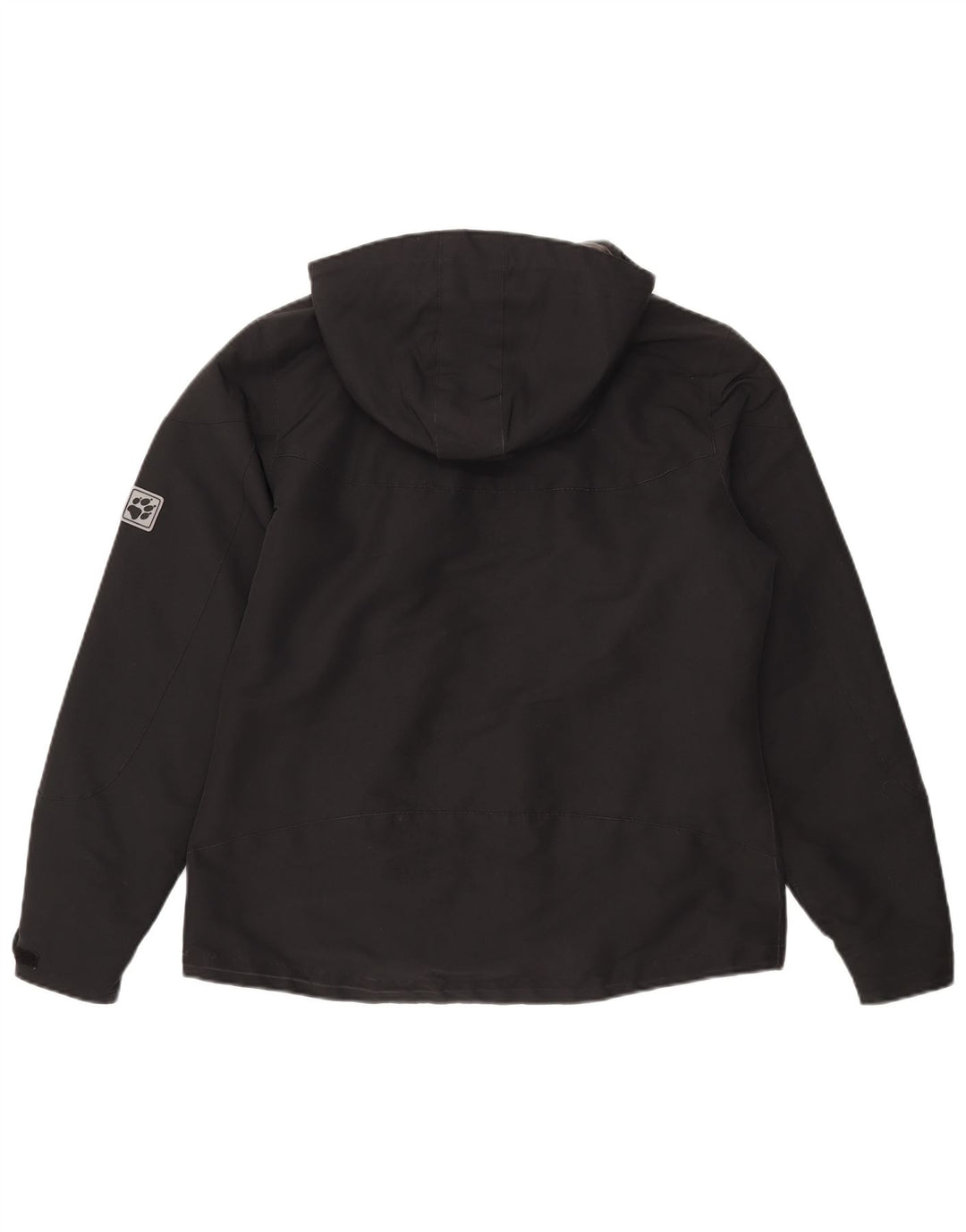 Jack Wolfskin Womens Hooded Windbreaker Jacket UK 16 Large Black Polyester