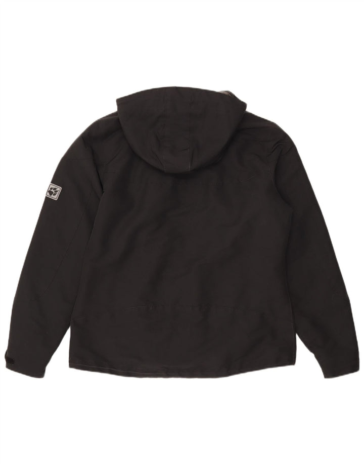 Jack Wolfskin Womens Hooded Windbreaker Jacket UK 16 Large Black Polyester