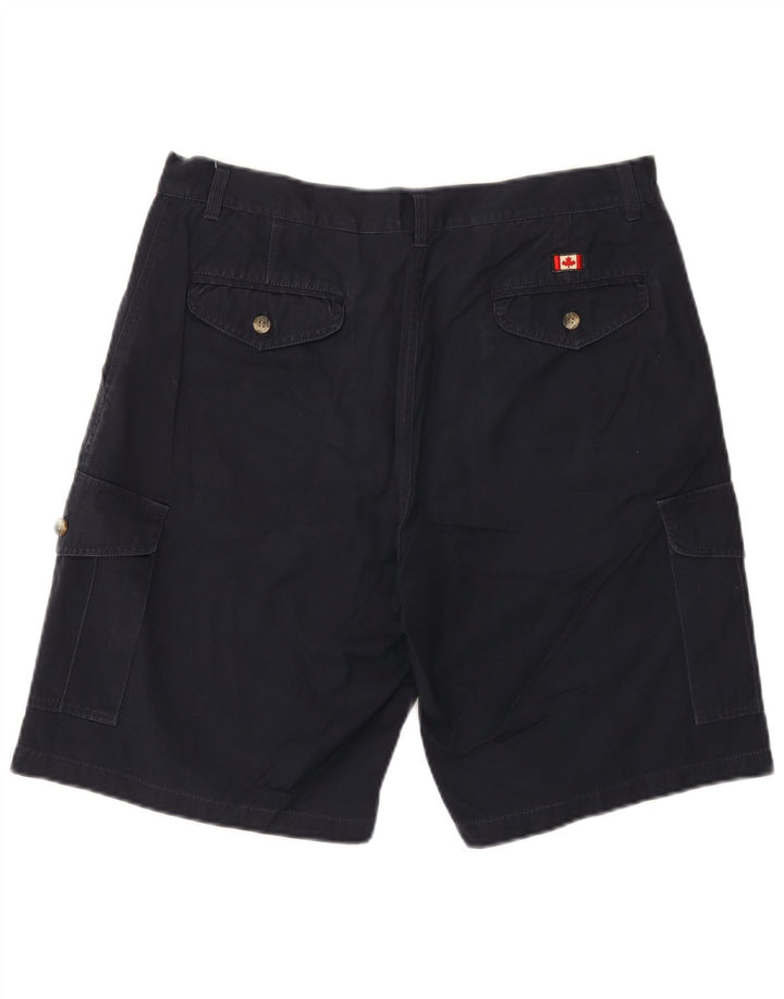 Canadian Mens Cargo Shorts W36 Large Navy Blue Cotton