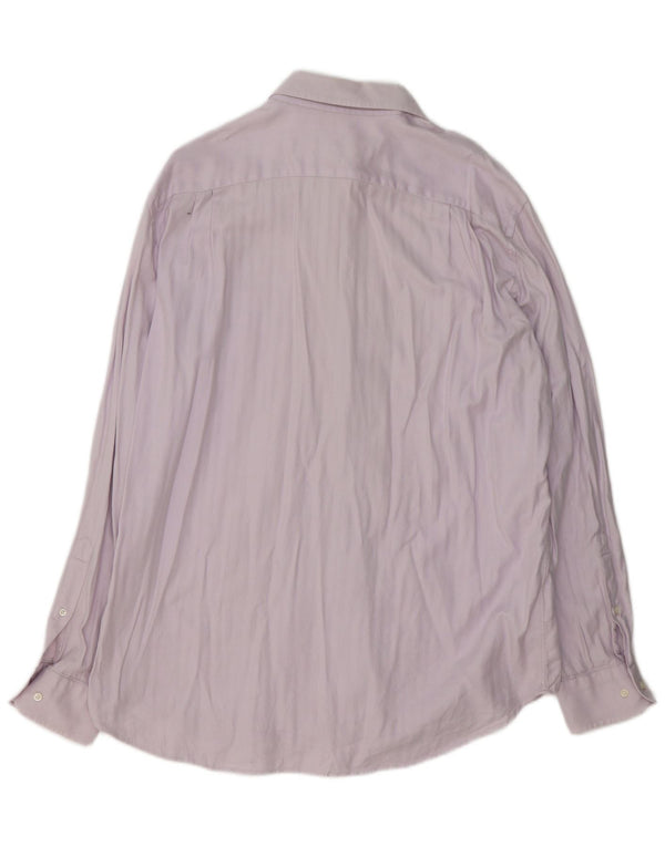 Hugo Boss Mens Shirt Size 44 17 1/2 XL Purple Cotton