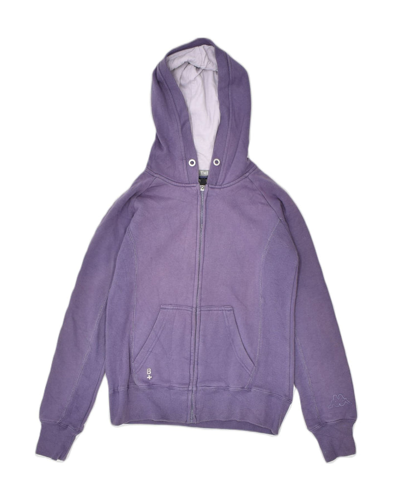 KAPPA Womens Oversized Zip Hoodie Sweater UK 6 XS Purple Cotton | Vintage | Thrift | Second-Hand | Used Clothing | Messina Hembry 