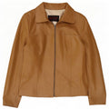 Vintage Womens Leather Jacket UK 8 Small Beige