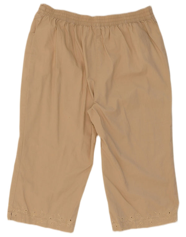 Marks & Spencer Womens Capri Trousers UK 14 Large W32 L19 Beige Floral