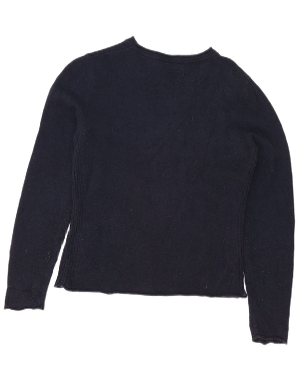 Tommy Hilfiger Womens Boat Neck Jumper Sweater UK 14 Large Navy Blue Wool