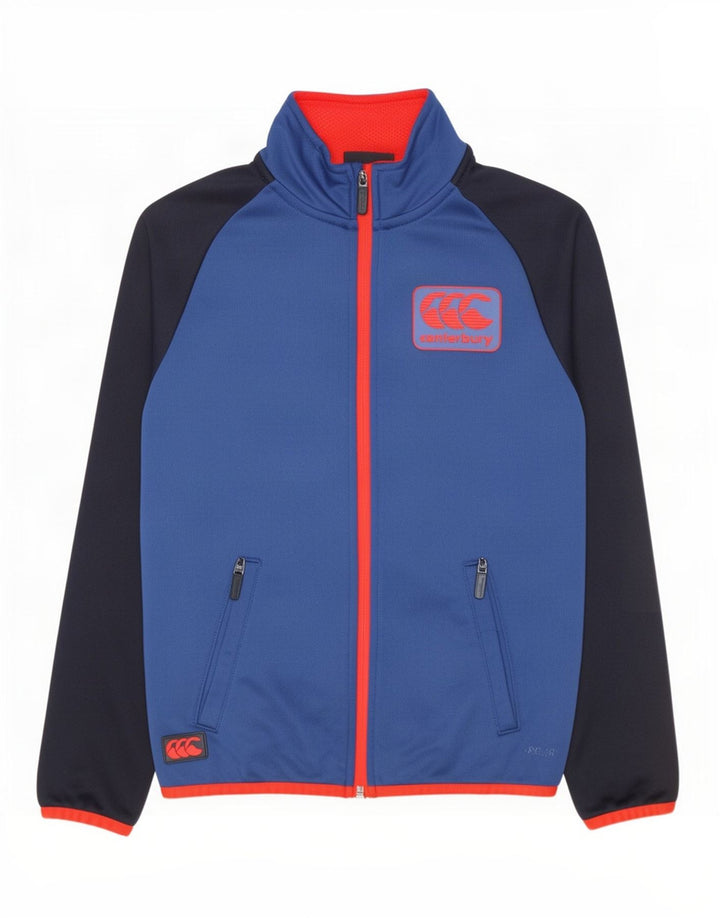 Canterbury Boys Tracksuit Top Jacket 7-8 Years Blue Colourblock