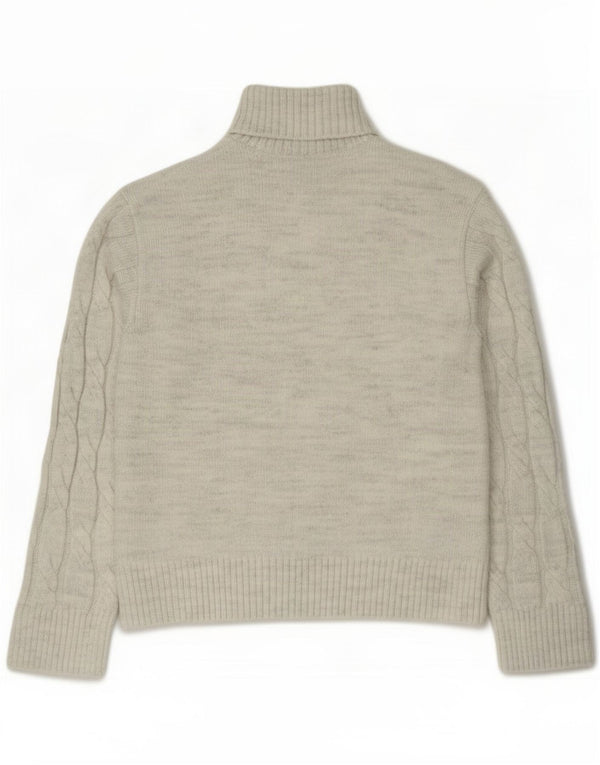Marks & Spencer Womens Roll Neck Jumper Sweater UK 10 Small Grey Acrylic