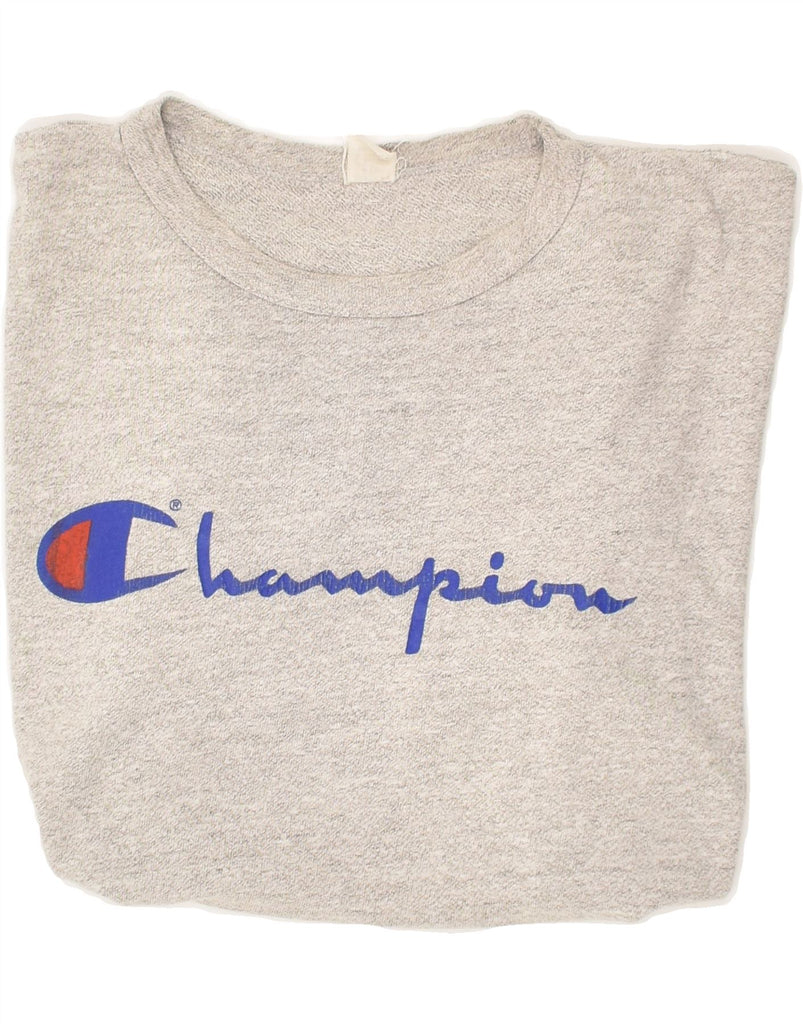 CHAMPION Mens Graphic T-Shirt Top XL Grey Cotton | Vintage Champion | Thrift | Second-Hand Champion | Used Clothing | Messina Hembry 