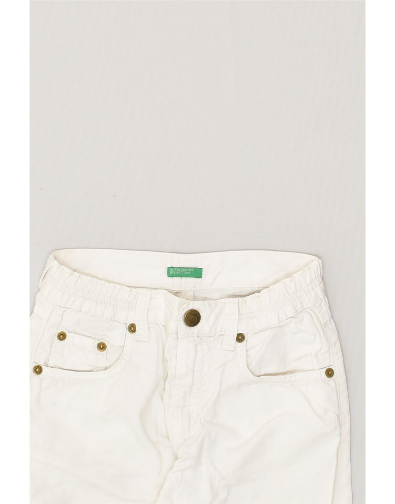 BENETTON Girls Straight Casual Trousers 3-4 Years XS W20 L18  White Cotton | Vintage Benetton | Thrift | Second-Hand Benetton | Used Clothing | Messina Hembry 