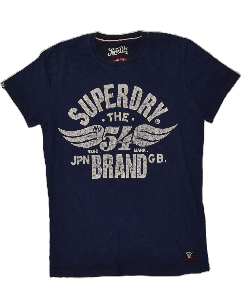 SUPERDRY Mens Graphic T-Shirt Top Medium Navy Blue Cotton | Vintage Superdry | Thrift | Second-Hand Superdry | Used Clothing | Messina Hembry 