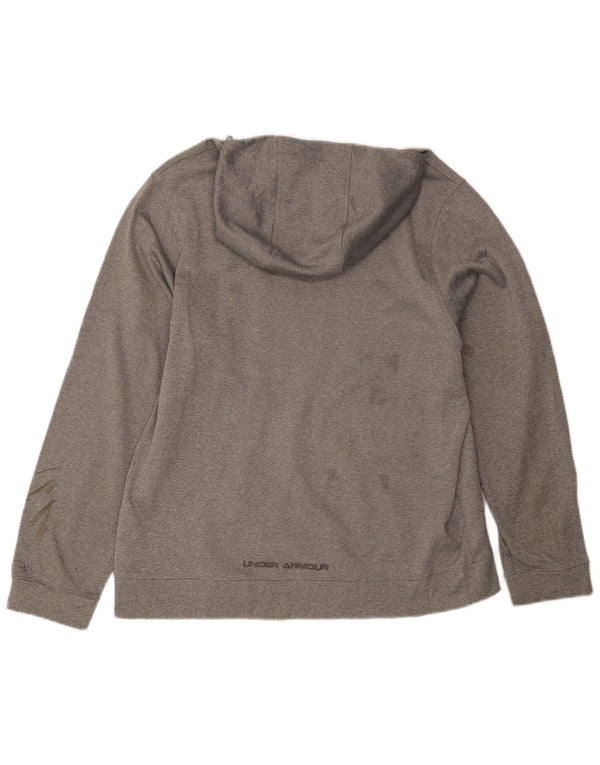 Under Armour Mens Graphic Loose Fit Hoodie Jumper Medium Grey Flecked