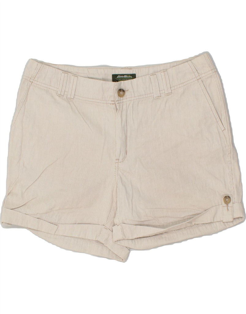 EDDIE BAUER Womens Hot Pants US 12 Large W34 Beige Striped Cotton | Vintage Eddie Bauer | Thrift | Second-Hand Eddie Bauer | Used Clothing | Messina Hembry 