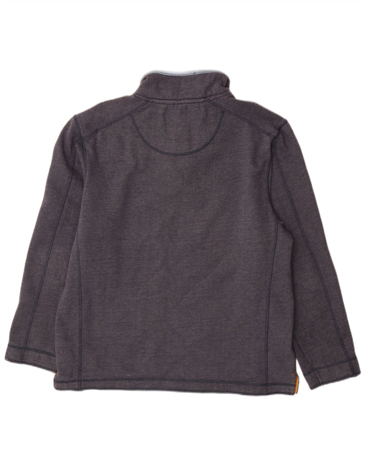 WEIRD FISH Mens Zip Neck Sweatshirt Jumper Large Navy Blue Cotton