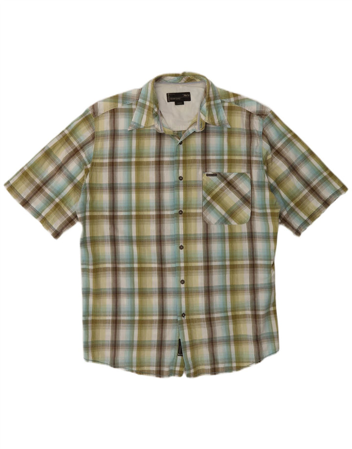 Marlboro Classics Mens Short Sleeve Shirt Large Green Plaid