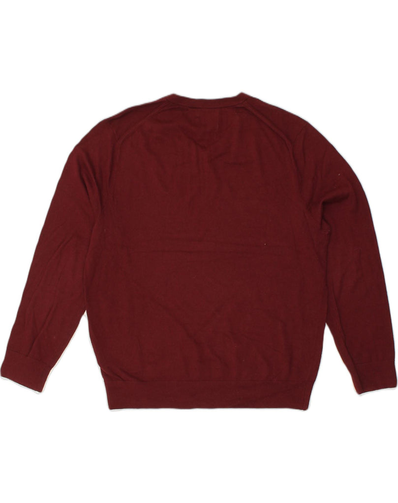 NAUTICA Mens Navtech V-Neck Jumper Sweater Large Maroon Cotton | Vintage Nautica | Thrift | Second-Hand Nautica | Used Clothing | Messina Hembry 