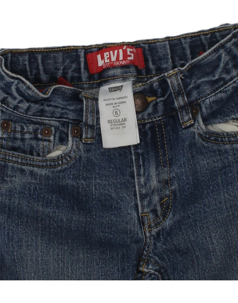 LEVI'S Boys 511 Distressed Skinny Jeans 5-6 Years W22 L19 Blue Cotton | Vintage Levi's | Thrift | Second-Hand Levi's | Used Clothing | Messina Hembry 