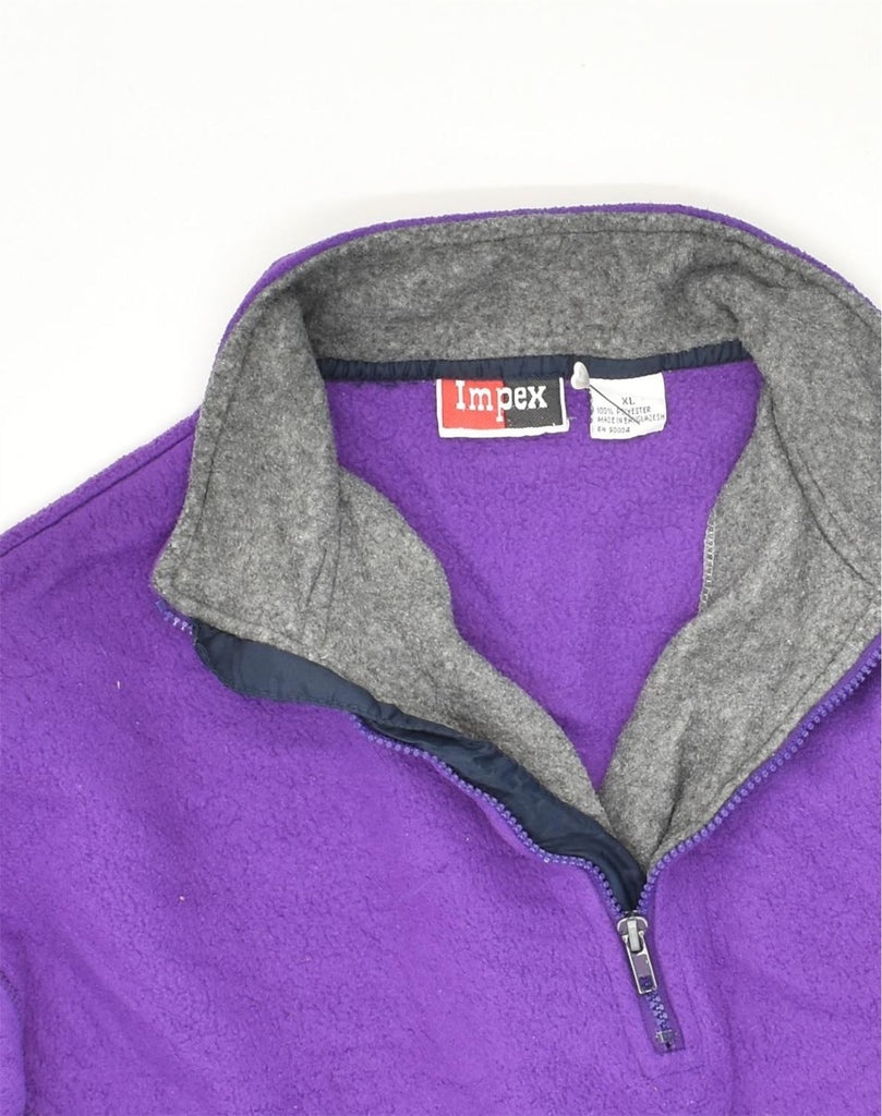 VINTAGE Mens Zip Neck Fleece Jumper XL Purple Polyester | Vintage Vintage | Thrift | Second-Hand Vintage | Used Clothing | Messina Hembry 