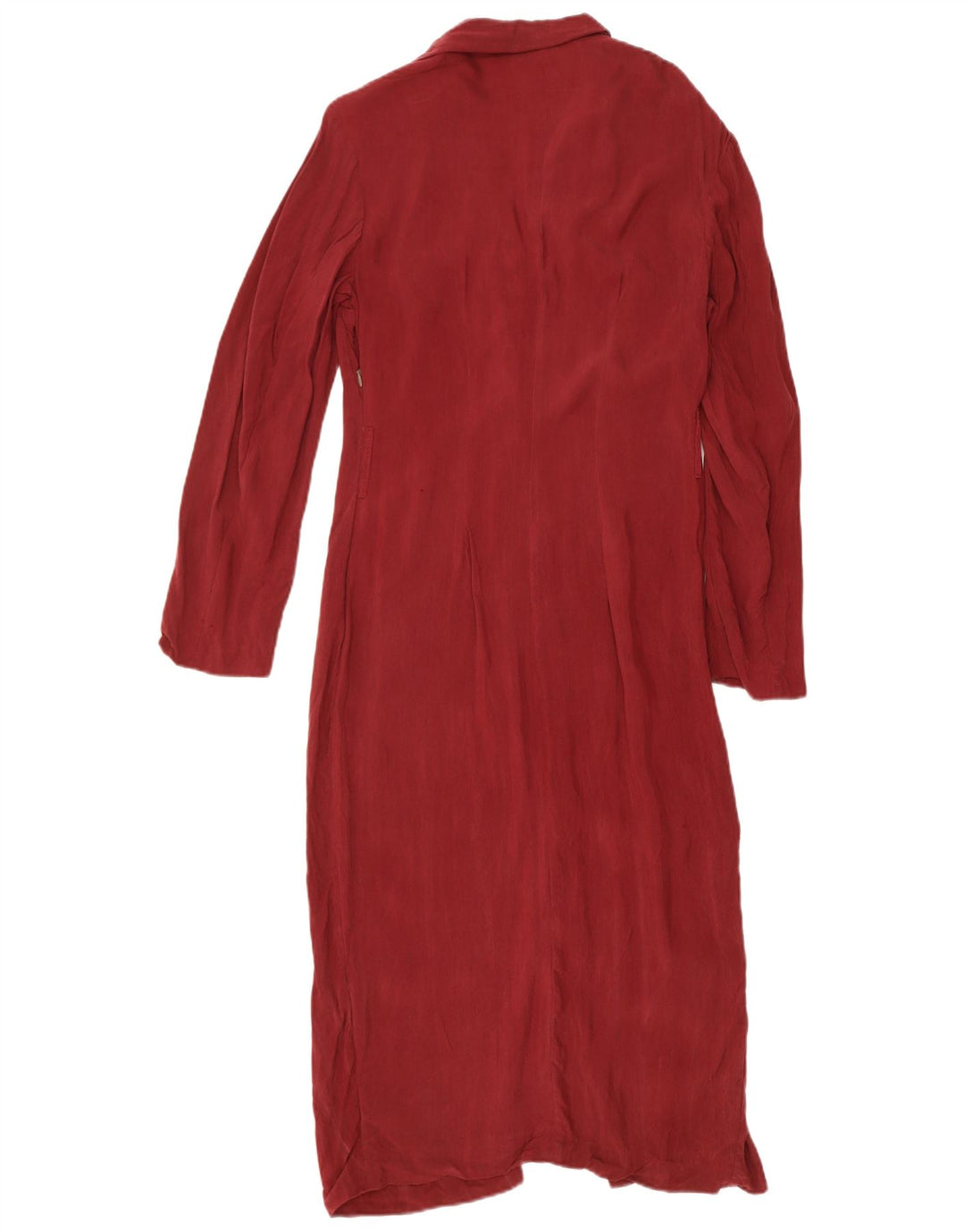 VINTAGE Womens Long Sleeve Maxi Dress IT 44 Medium Burgundy Cupro