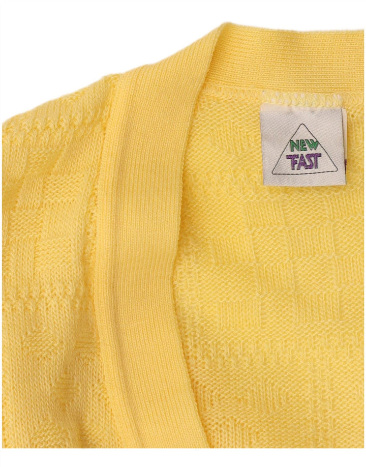 New Fast Mens Cardigan Sweater XL Yellow Acrylic