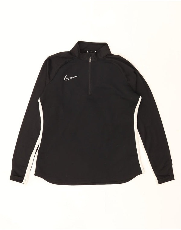 Nike Mens Dri Fit Zip Neck Sweatshirt Jumper Medium Black Colourblock