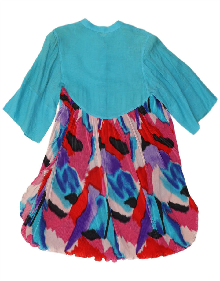 Marisa Padovan Womens Beach Dress One Size Blue Tie Dye Linen