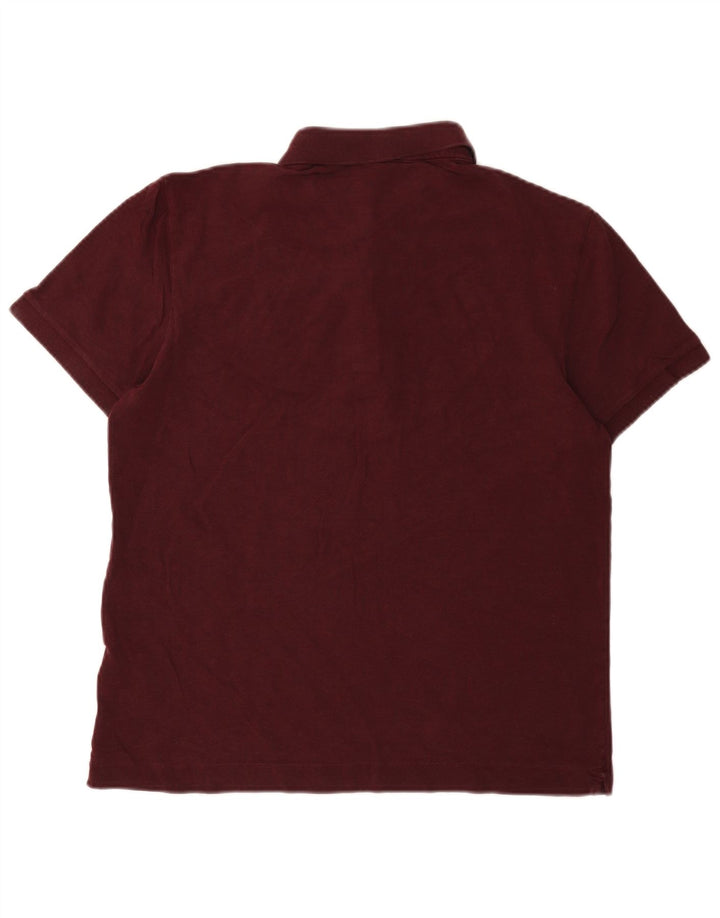 Lacoste Mens Regular Fit Polo Shirt Size 4 Medium Burgundy Cotton