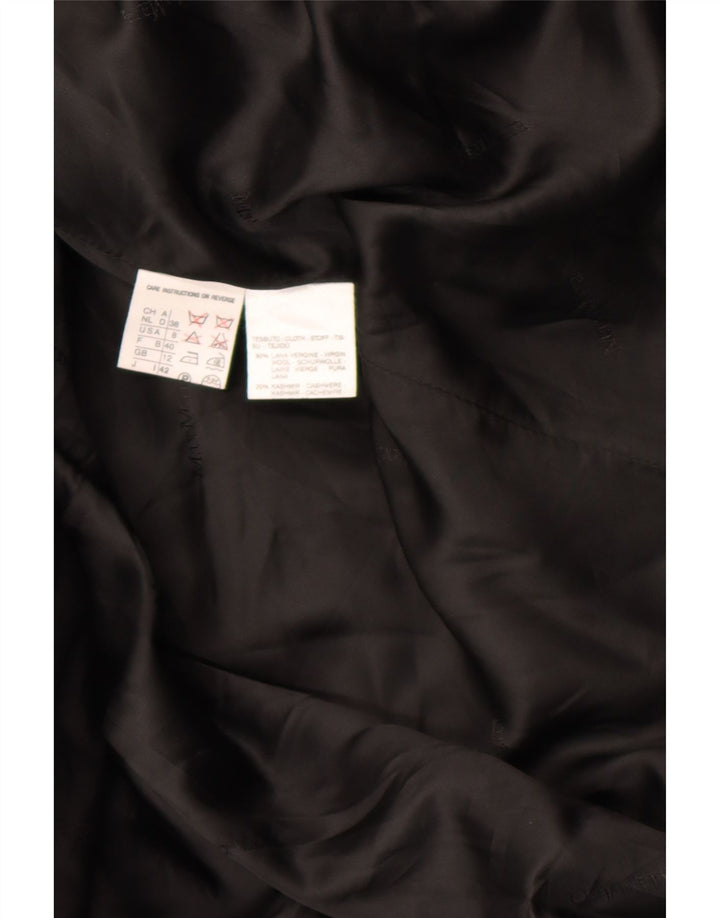 Max Mara Womens Wool Double Breasted Coat UK 12 Medium Black Wool Classic