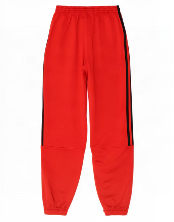Adidas Boys Tracksuit Trousers Joggers 11-12 Years Red Polyester