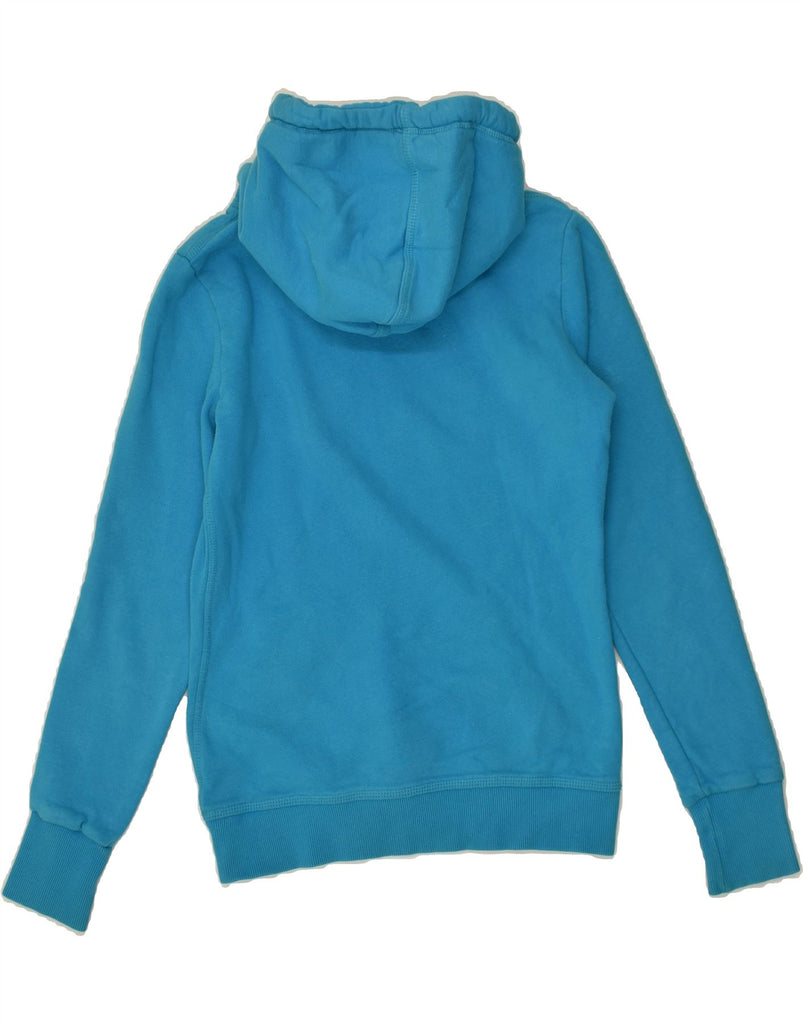 SUPERDRY Womens Graphic Hoodie Jumper UK 10 Small Blue Cotton | Vintage Superdry | Thrift | Second-Hand Superdry | Used Clothing | Messina Hembry 