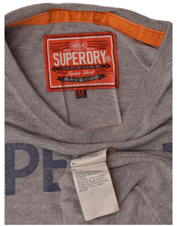 Superdry Mens Graphic T-Shirt Top Medium Grey Polyester