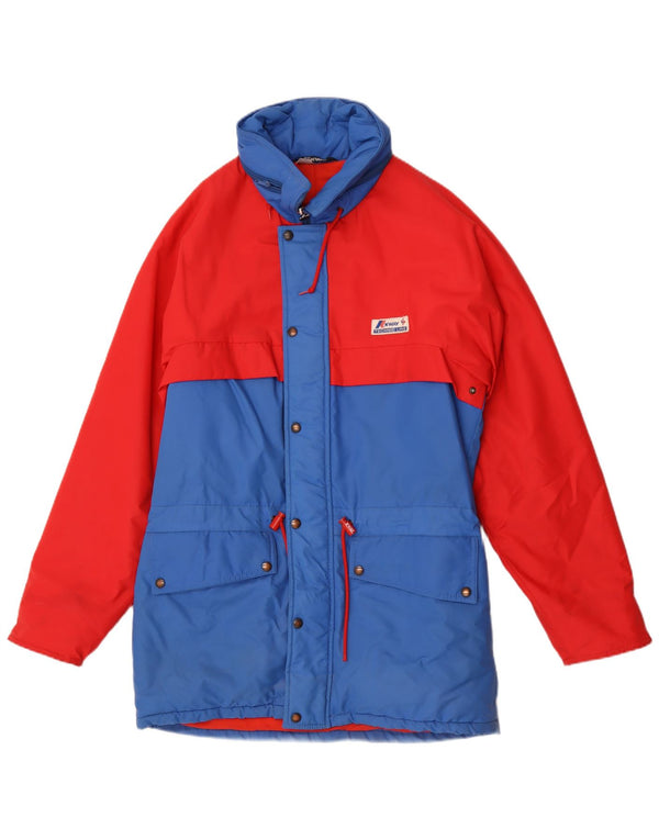 K-Way Mens Hooded Ski Jacket EU 50 Large Red Colourblock