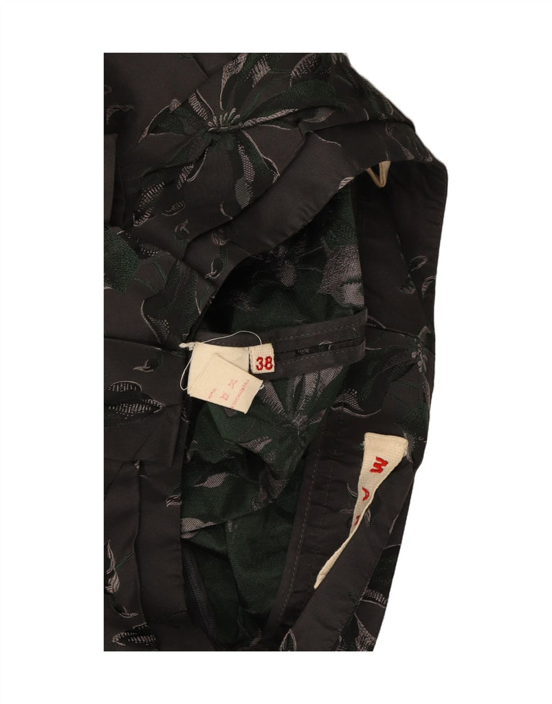 MARNI Womens Pencil Skirt EU 38 Medium W28 L20 Grey Floral Silk Vintage Marni and Second-Hand Marni from Messina Hembry 