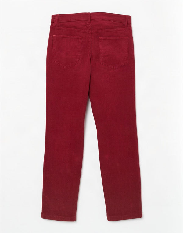 White Stuff Womens Straight Corduroy Trousers UK 12 Medium W30 L30 Red